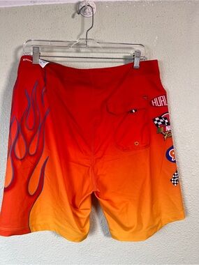 Hurley Nascar Phantom Eco Flames Swim Trunks Boardshorts Sz 32 Checker Flag